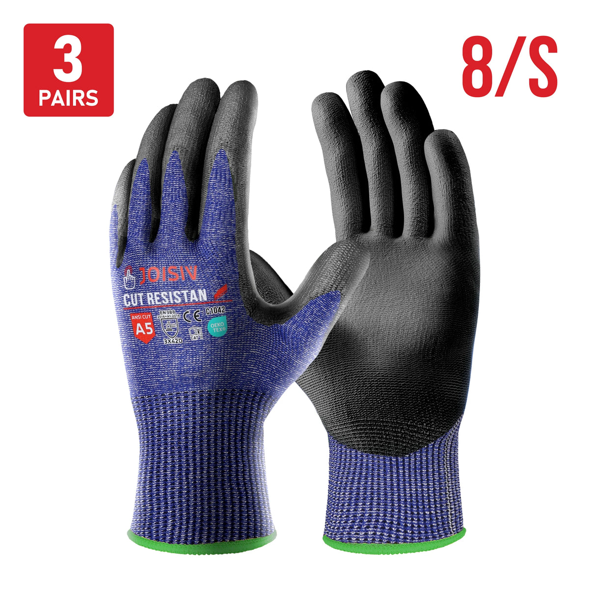 Cut Resistant Work Gloves Touchscreen Non Slip Breathable Durable For Cutting Construction Warehouse