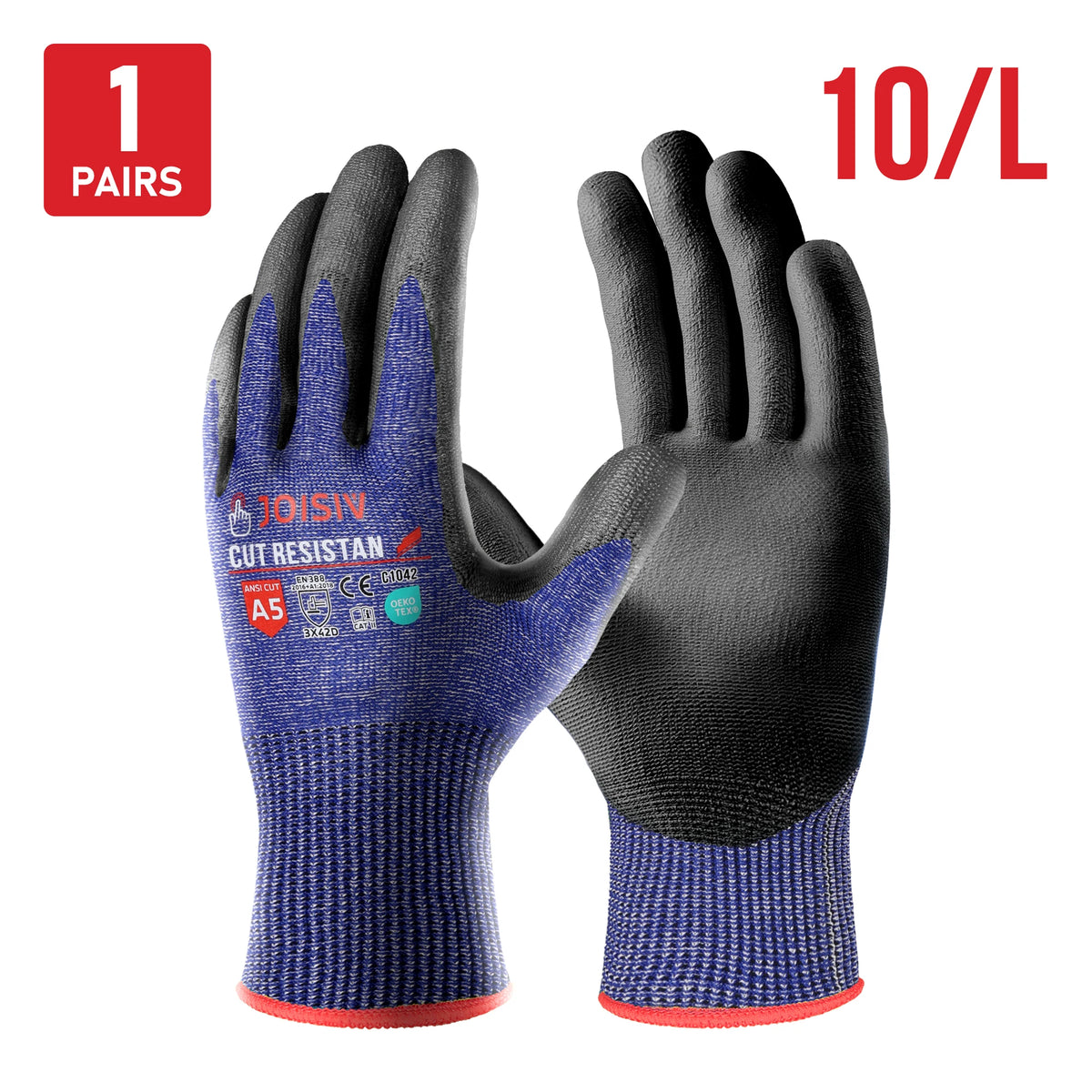 Cut Resistant Work Gloves Touchscreen Non Slip Breathable Durable For Cutting Construction Warehouse