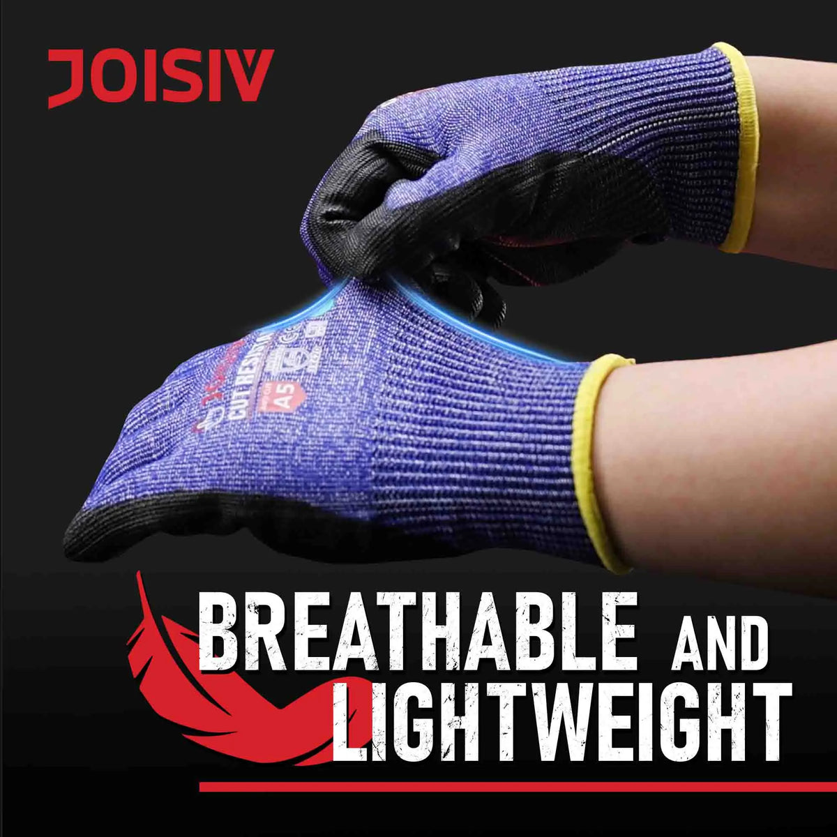 Cut Resistant Work Gloves Touchscreen Non Slip Breathable Durable For Cutting Construction Warehouse