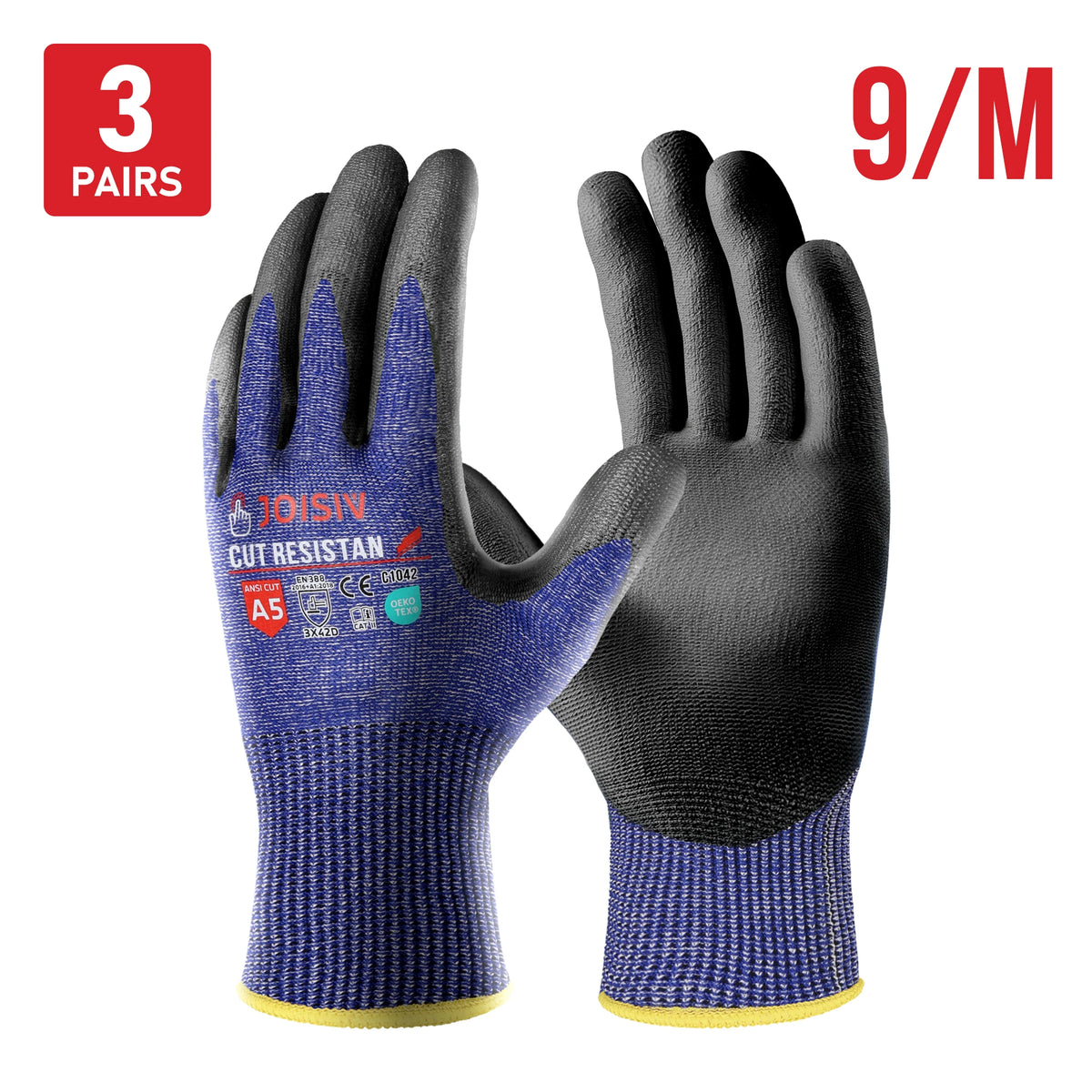 Cut Resistant Work Gloves Touchscreen Non Slip Breathable Durable For Cutting Construction Warehouse