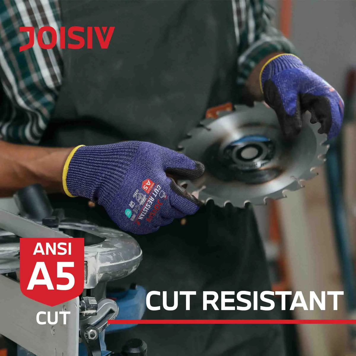 Cut Resistant Work Gloves Touchscreen Non Slip Breathable Durable For Cutting Construction Warehouse
