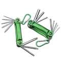 A Set of Foldable Hexagon Wrenches with 8 Pieces of Internal and 6 Pieces of External Hexagon Metric Internal Hexagon Wrench Kit