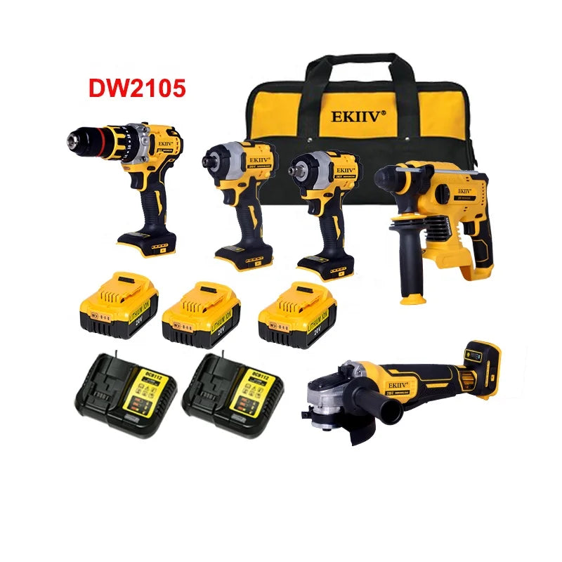 EKIIV Cordless Impact Drill Set – 18V/21V Multi-Config