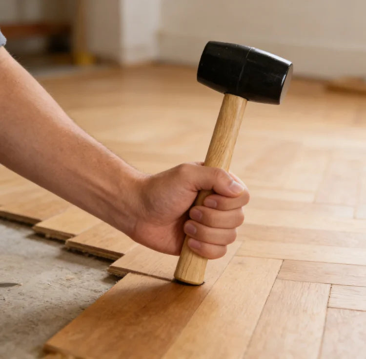 16oz Black Rubber Mallet – Wooden Handle, Non-Marring Surface Protection