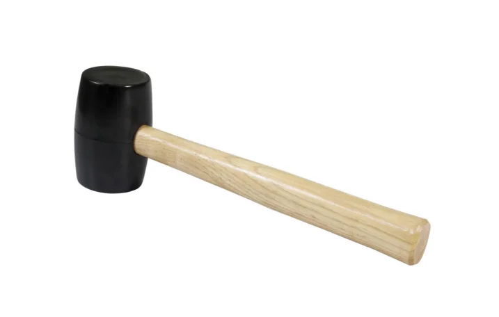16oz Black Rubber Mallet – Wooden Handle, Non-Marring Surface Protection