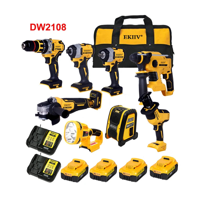 EKIIV Cordless Impact Drill Set – 18V/21V Multi-Config
