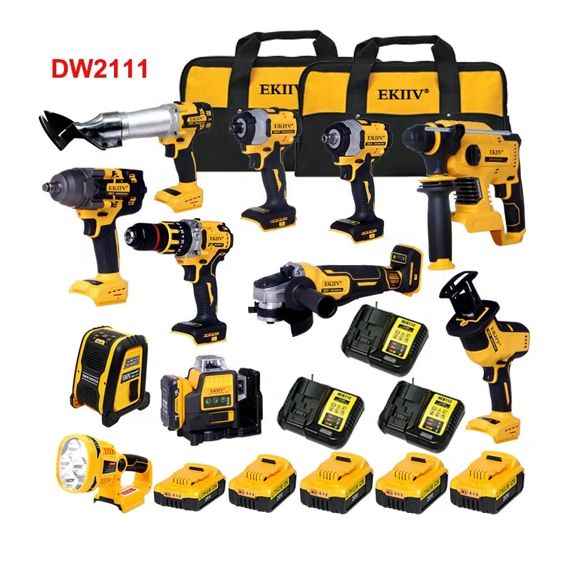 EKIIV Cordless Impact Drill Set – 18V/21V Multi-Config