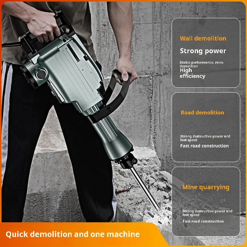 65A Industrial Grade Double Electric Hammer Drill – 3000W Heavy-Duty Demolition