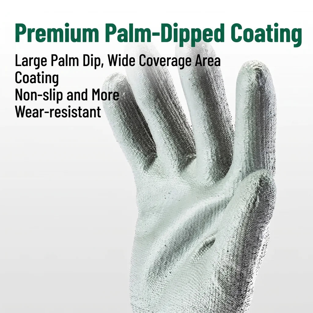 Bestselling Safety Gloves with PU Palm Dipping Medium Cut Resistance Wear-resistant Anti-slip and Comfortable for Auto Repair