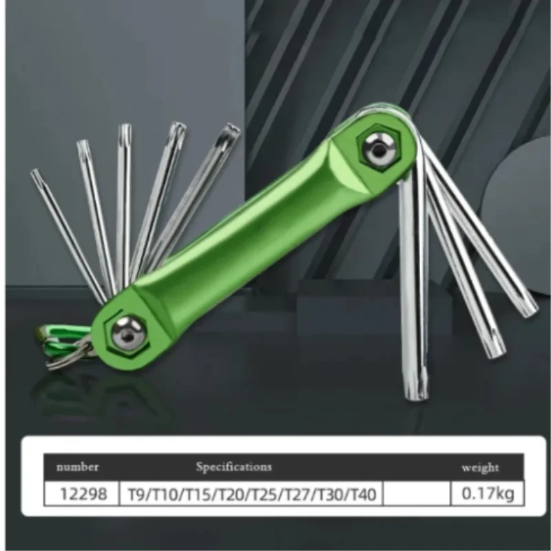 A Set of Foldable Hexagon Wrenches with 8 Pieces of Internal and 6 Pieces of External Hexagon Metric Internal Hexagon Wrench Kit