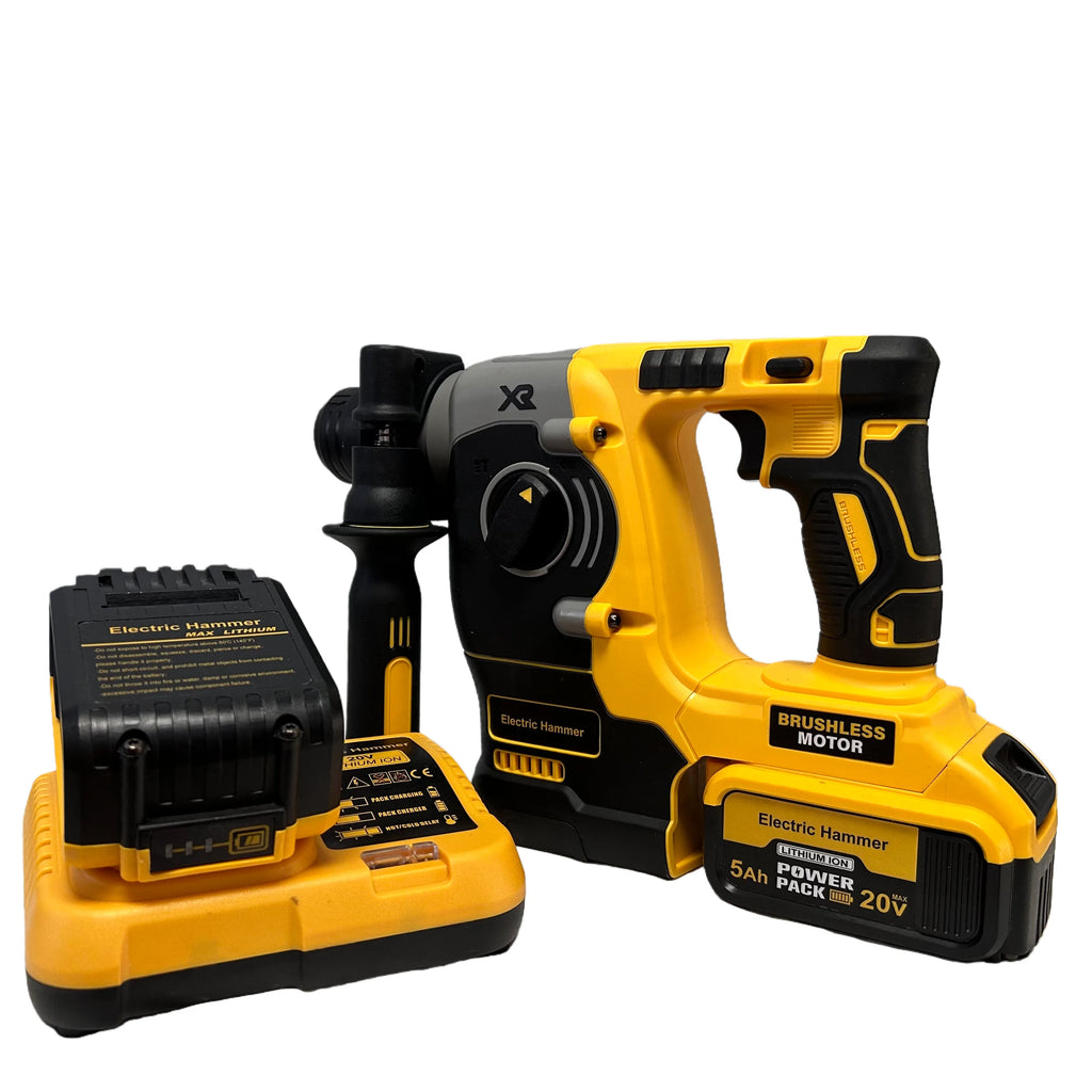 20V Brushless Cordless Rotary Hammer Drill – 850W for Concrete & DIY
