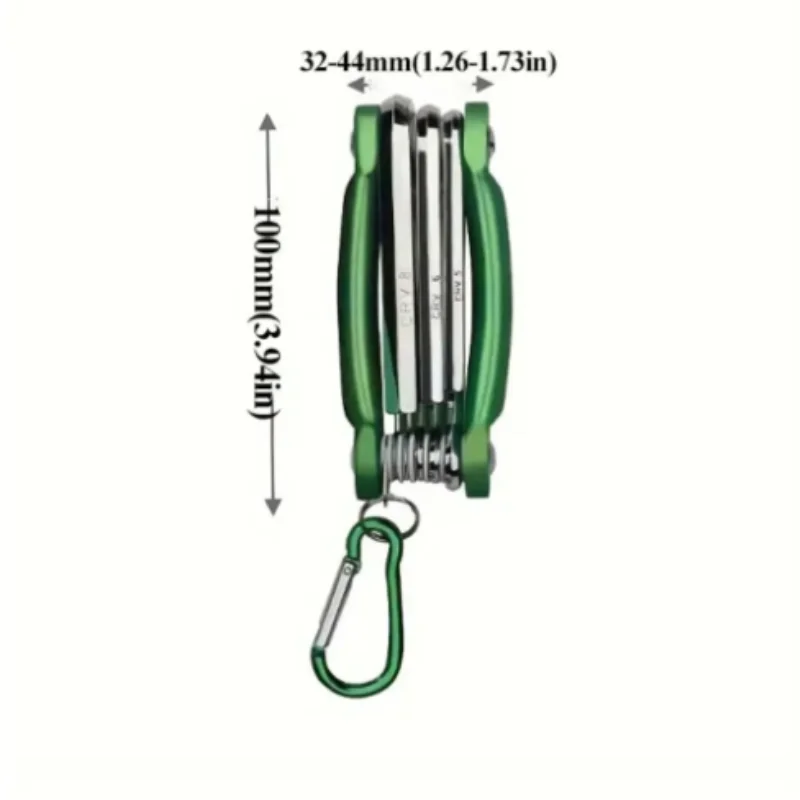 A Set of Foldable Hexagon Wrenches with 8 Pieces of Internal and 6 Pieces of External Hexagon Metric Internal Hexagon Wrench Kit
