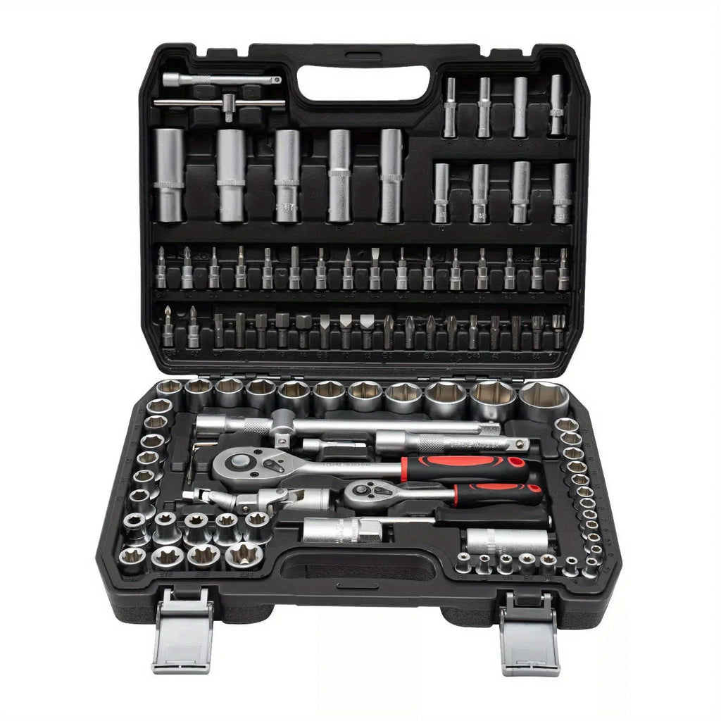 108-Piece Heavy-Duty Home Repair Tool Kit – Carbon Steel with Portable Toolbox