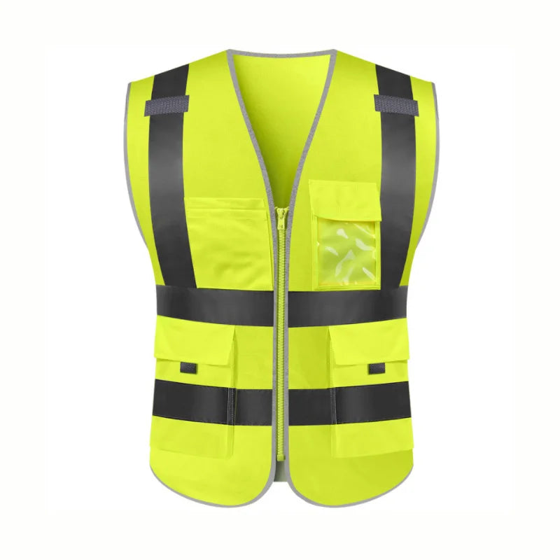 SFVest Executive High-Visibility Reflective Safety Vest – Multi-Pocket Workwear Waistcoat