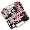 39-Piece Home Repair Tool Set – Pink, Orange, Blue & Yellow | Carry Case Included