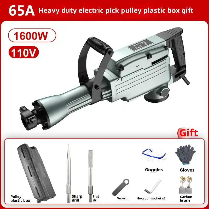 65A Industrial Grade Double Electric Hammer Drill – 3000W Heavy-Duty Demolition