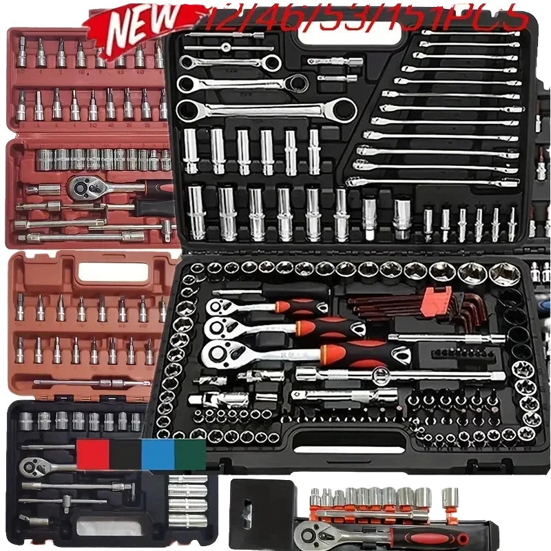108PCS Hand Tool Set Car Repair Tool Kit Motorcycle Repair Blow Mold Tool Case