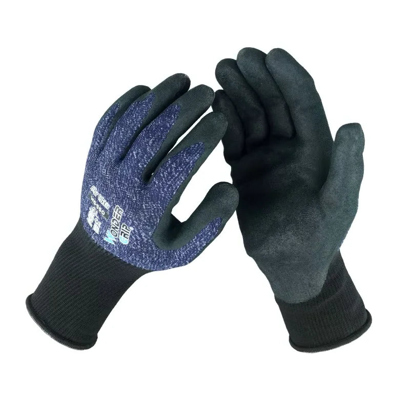 WonderGrip CE Certificate WG-550 Textured Full Customizable Heat Resistant Anti-wear Nitrile Coating Breathable Nylon Gloves