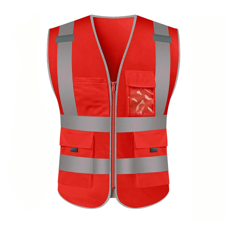 SFVest Executive High-Visibility Reflective Safety Vest – Multi-Pocket Workwear Waistcoat