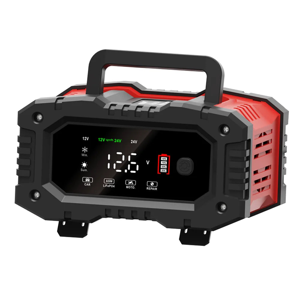 Universal Truck Motorcycle Car Battery Charger 12V 20A 24V 10A Lifepo4 Pulse Repair AGM GEL Deep Cycle Trickle Battery Charger