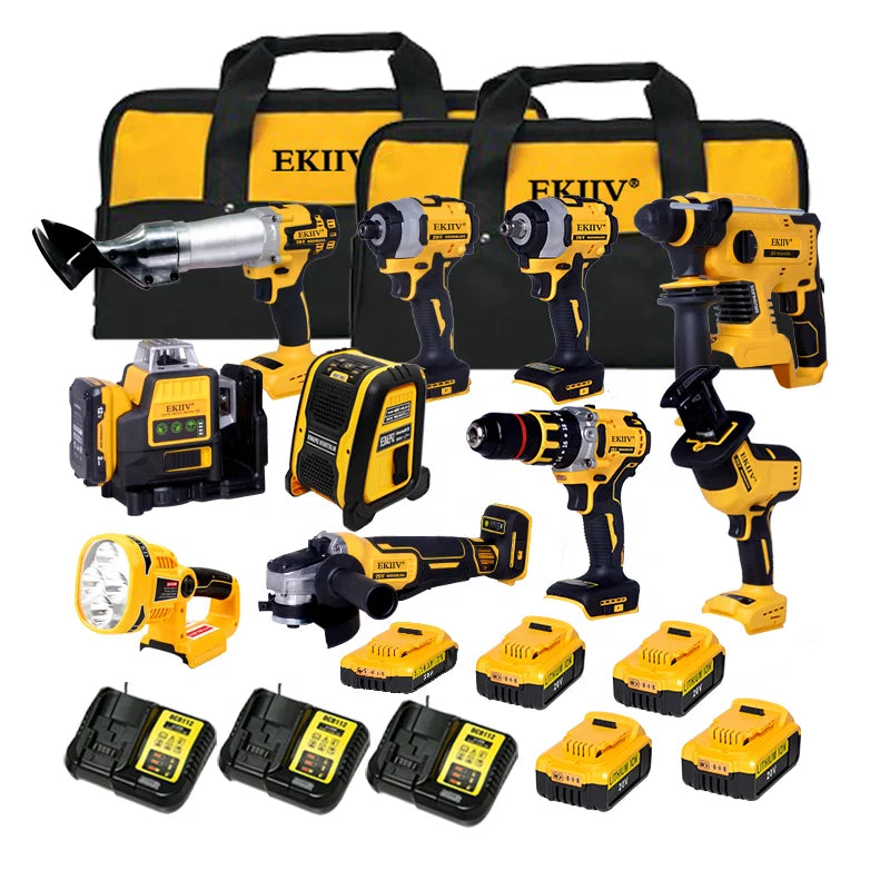 EKIIV Cordless Impact Drill Set – 18V/21V Multi-Config