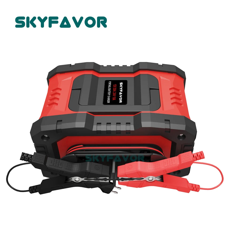 Universal Truck Motorcycle Car Battery Charger 12V 20A 24V 10A Lifepo4 Pulse Repair AGM GEL Deep Cycle Trickle Battery Charger