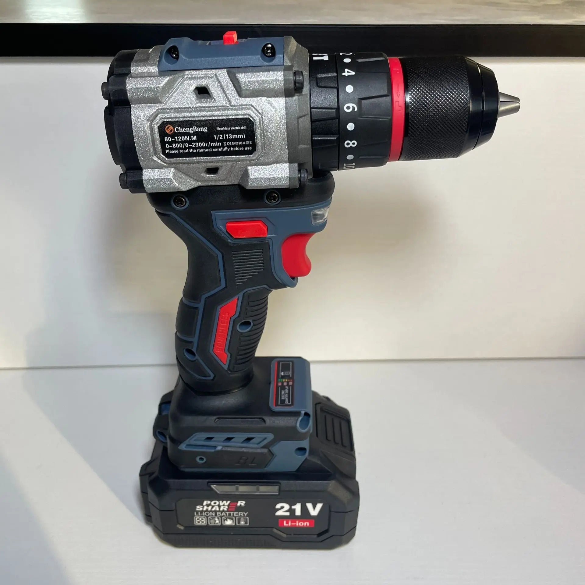 21V Brushless Impact Drill – High-Power Hammer Drill with Dual Batteries