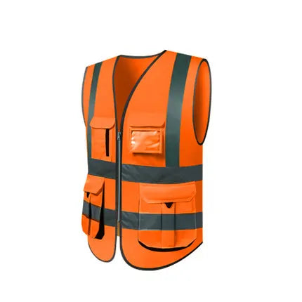 SFVest Executive High-Visibility Reflective Safety Vest – Multi-Pocket Workwear Waistcoat