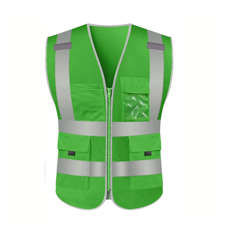 SFVest Executive High-Visibility Reflective Safety Vest – Multi-Pocket Workwear Waistcoat