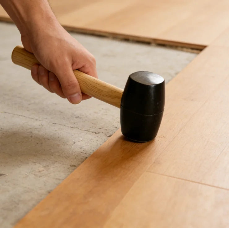 16oz Black Rubber Mallet – Wooden Handle, Non-Marring Surface Protection