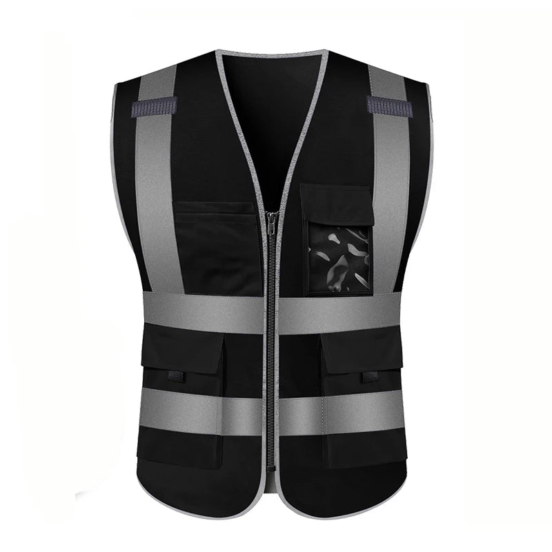 SFVest Executive High-Visibility Reflective Safety Vest – Multi-Pocket Workwear Waistcoat