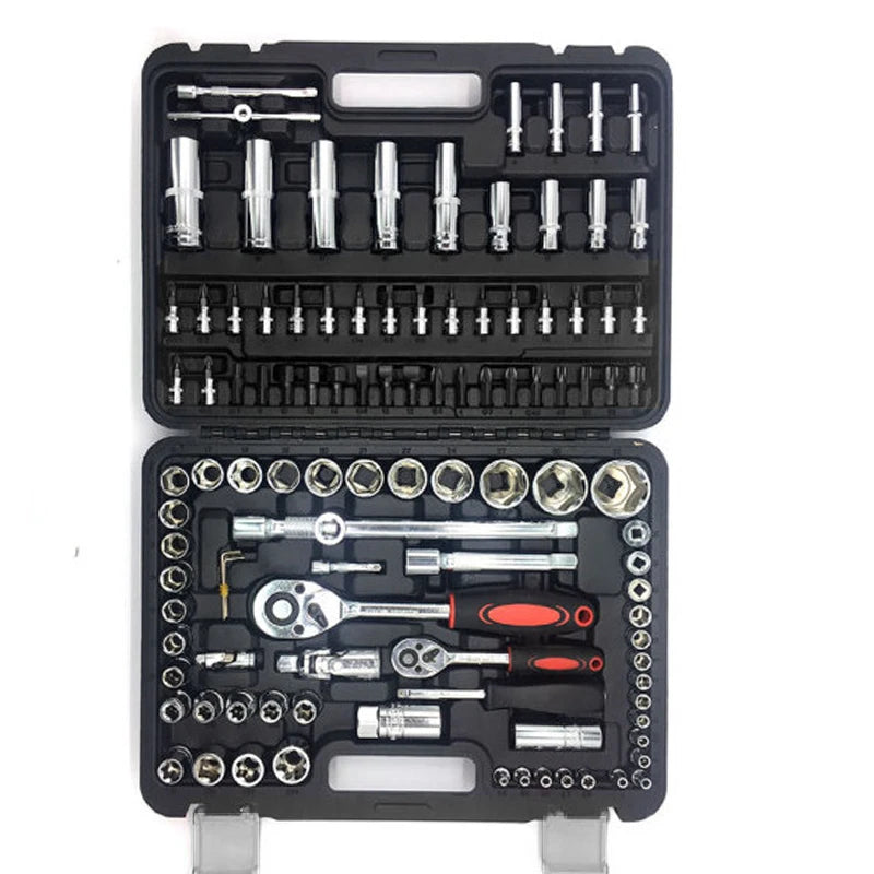 108PCS Hand Tool Set Car Repair Tool Kit Motorcycle Repair Blow Mold Tool Case