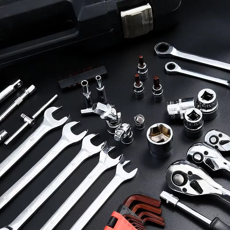 1/2" & 1/4" 94 Pcs Combination Tools Kit Box Tool Sets Hand Tools Screwdriver Pliers Socket Wrench Set Herramientas Socket Set