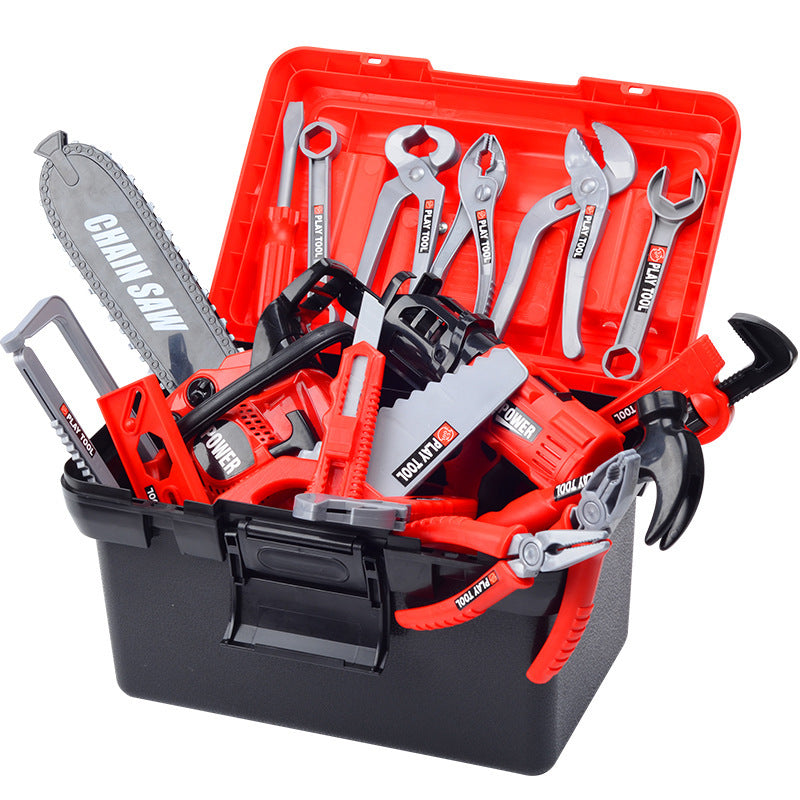 Kids Pretend Play Workshop Tool Kit with Toy Drill & Chainsaw