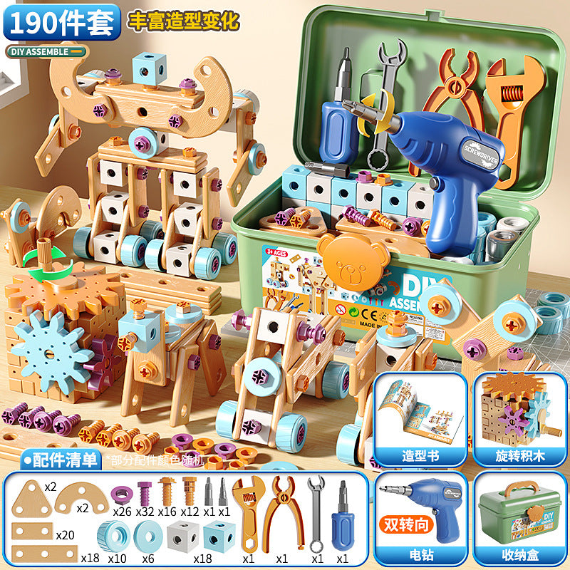 Kids Workbench Repair Toolbox Set with Electric Toy Drill & Screwdriver