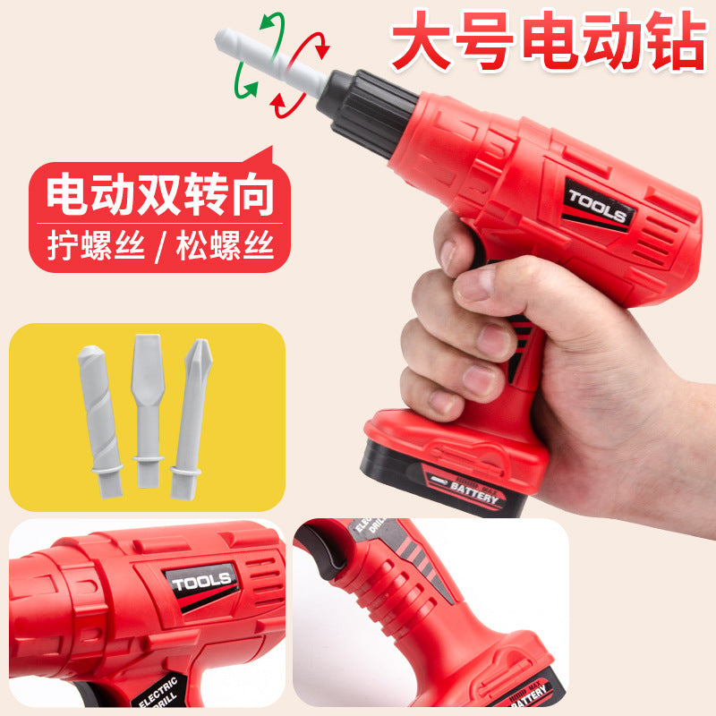 Kids Pretend Play Workshop Tool Kit with Toy Drill & Chainsaw
