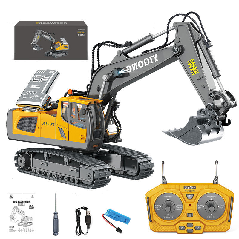 Kids 2.4G Remote Control Alloy Excavator & Construction Vehicle Set