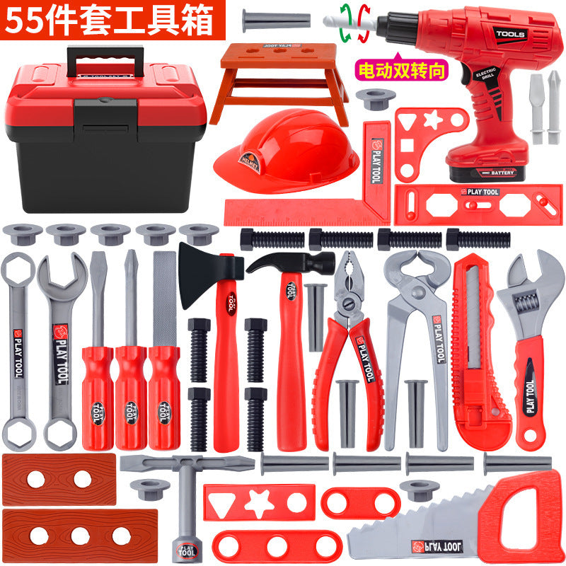 Kids Pretend Play Workshop Tool Kit with Toy Drill & Chainsaw