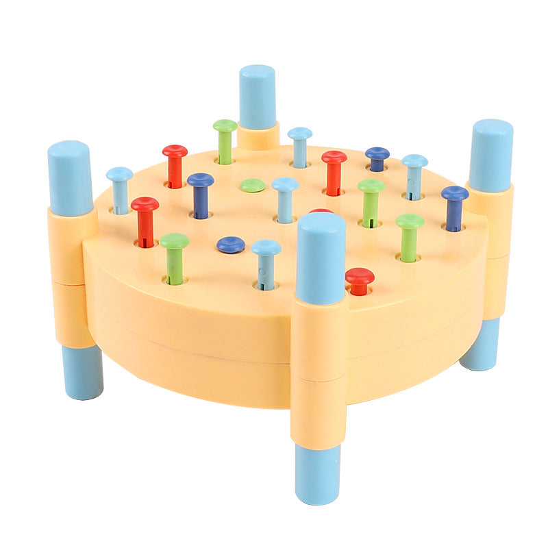 Double-Sided Wooden Hammer & Nail Knocking Bench Toy