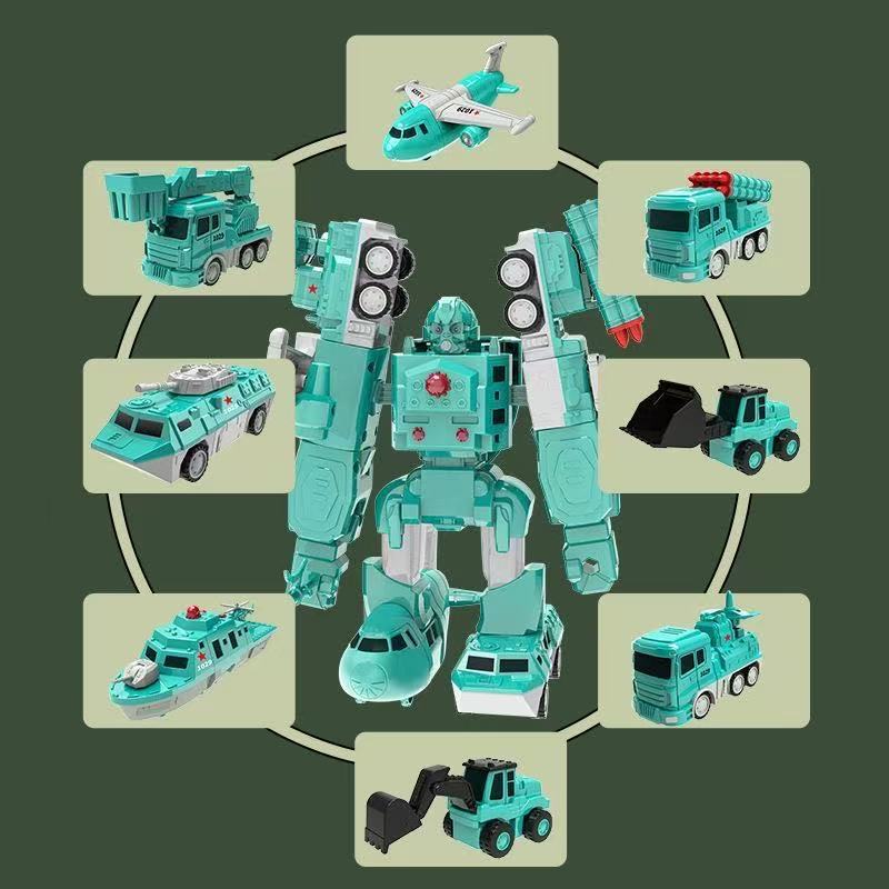 3-in-1 Magnetic Transforming Robot & Construction Vehicle Set