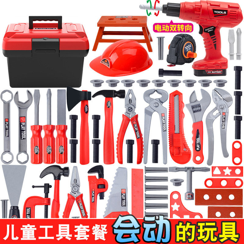 Kids Pretend Play Workshop Tool Kit with Toy Drill & Chainsaw