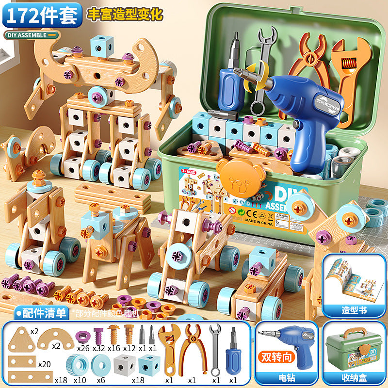 Kids Workbench Repair Toolbox Set with Electric Toy Drill & Screwdriver