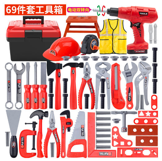 Kids Pretend Play Workshop Tool Kit with Toy Drill & Chainsaw