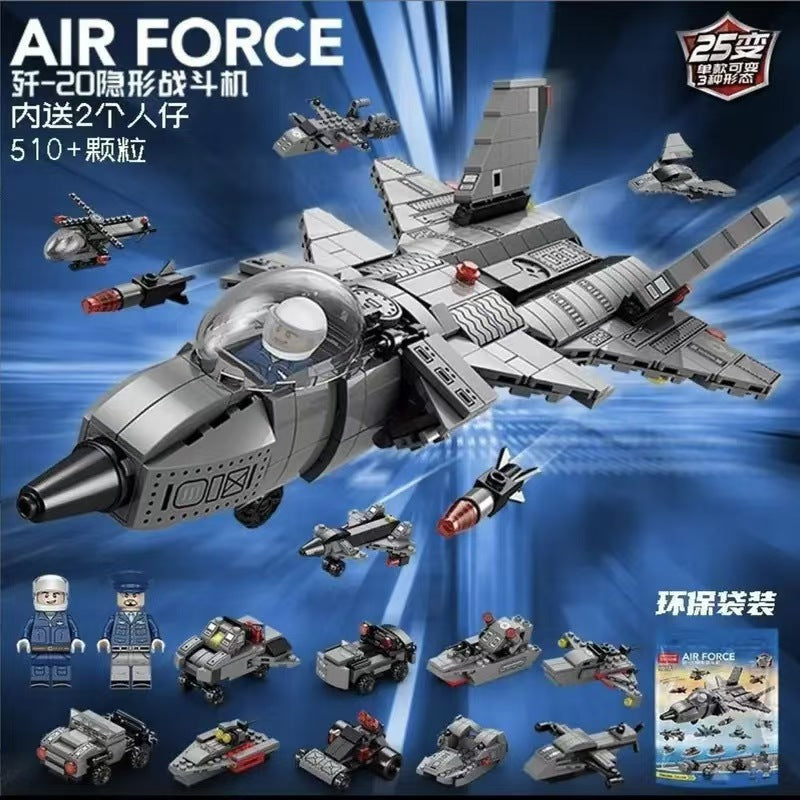 Military Tank & Armored Fighter Jet Brick Building Block Set