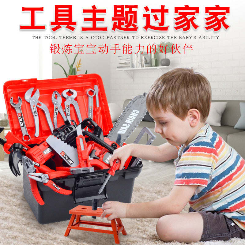 Kids Pretend Play Workshop Tool Kit with Toy Drill & Chainsaw