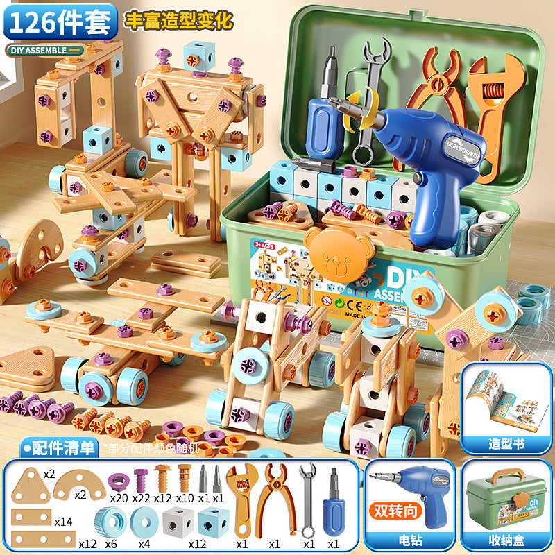 Kids Workbench Repair Toolbox Set with Electric Toy Drill & Screwdriver