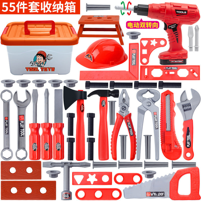 Kids Pretend Play Workshop Tool Kit with Toy Drill & Chainsaw