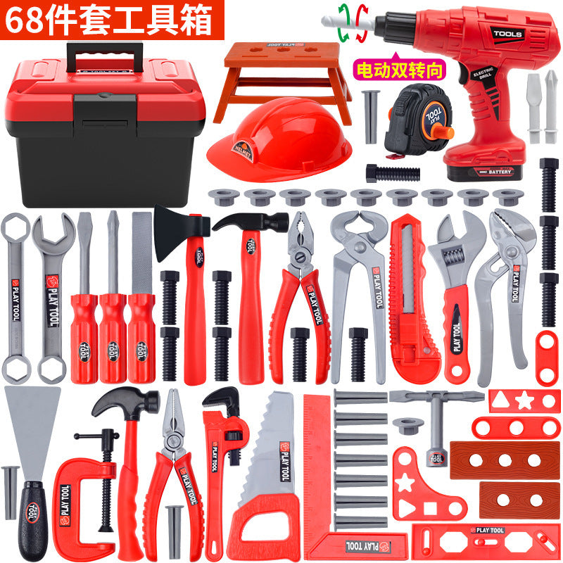 Kids Pretend Play Workshop Tool Kit with Toy Drill & Chainsaw