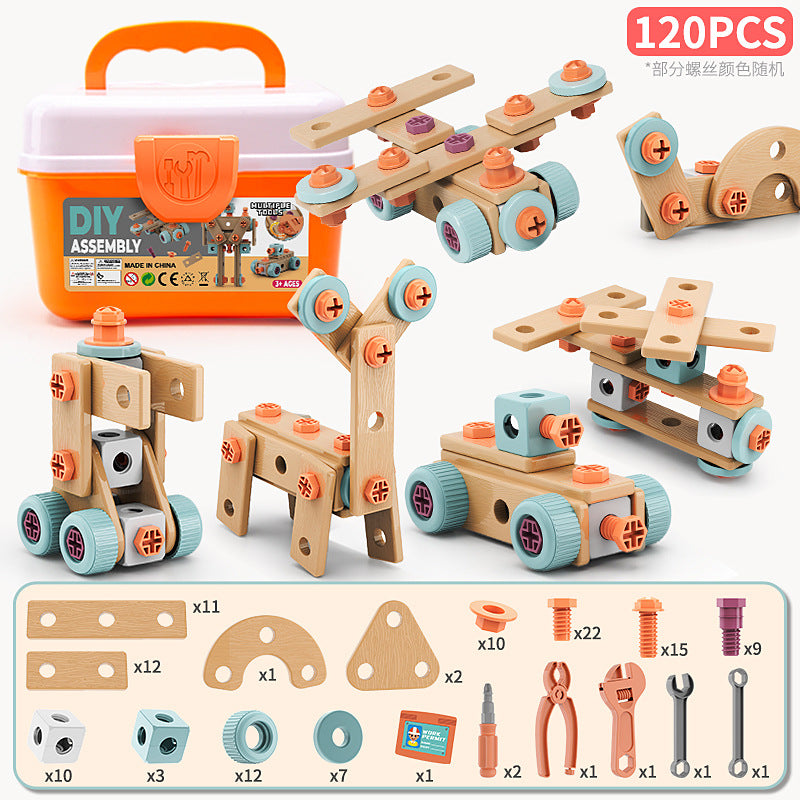 Kids STEM DIY Construction Tool Box Set with Electric Toy Drill