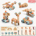 Kids STEM DIY Construction Tool Box Set with Electric Toy Drill